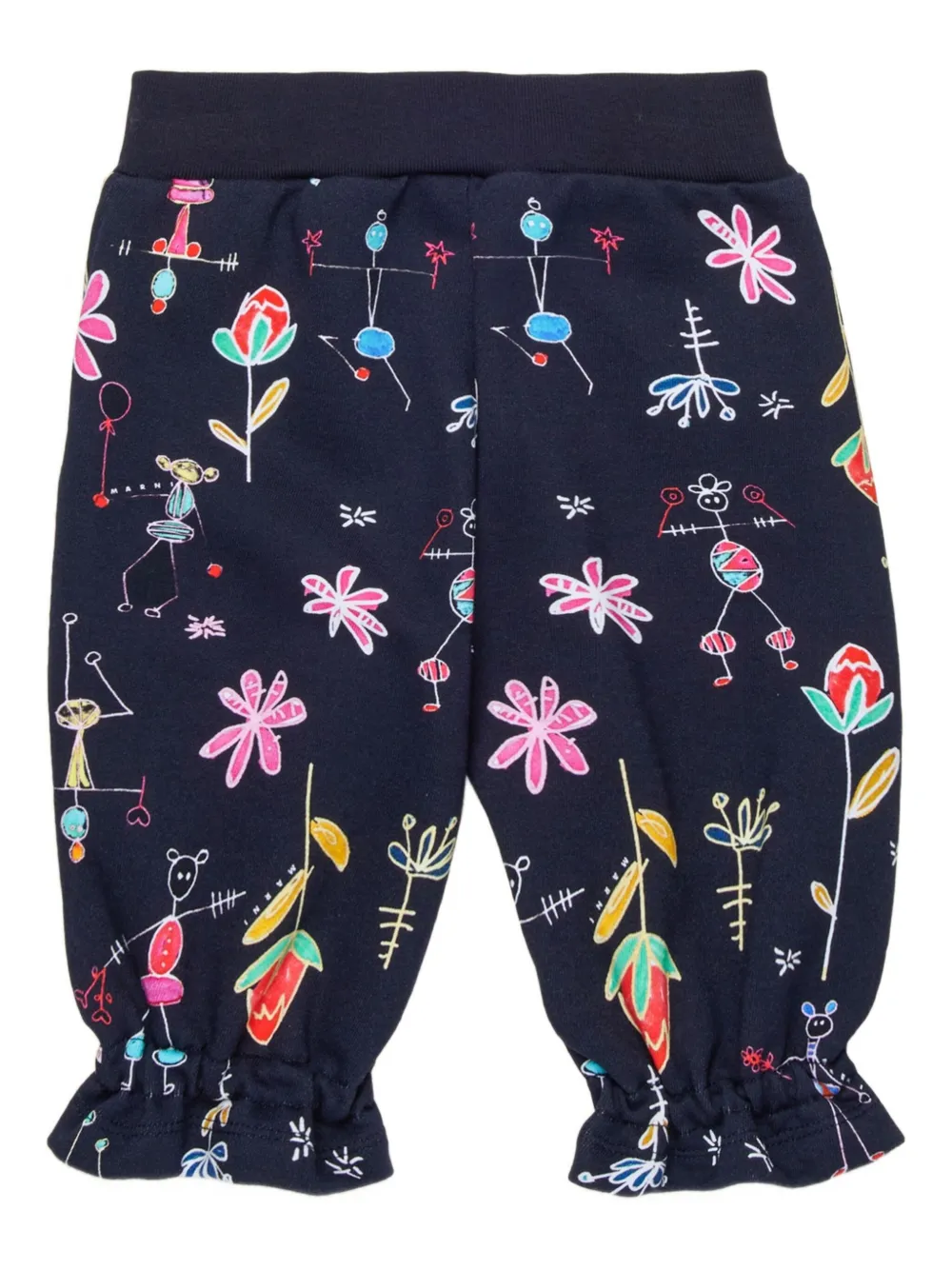 

Брюки с цветочным принтом Marni Kids, синий