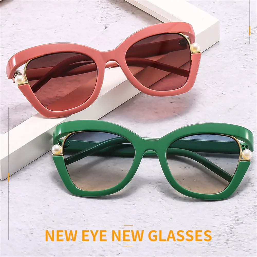 

Черные солнцезащитные очки «кошачий глаз» для женщин и мужчин, винтажные, с жемчужной отделкой, ретро, ​​с защитой от УФ-излучения UV400, модель m652 Generic, M-654