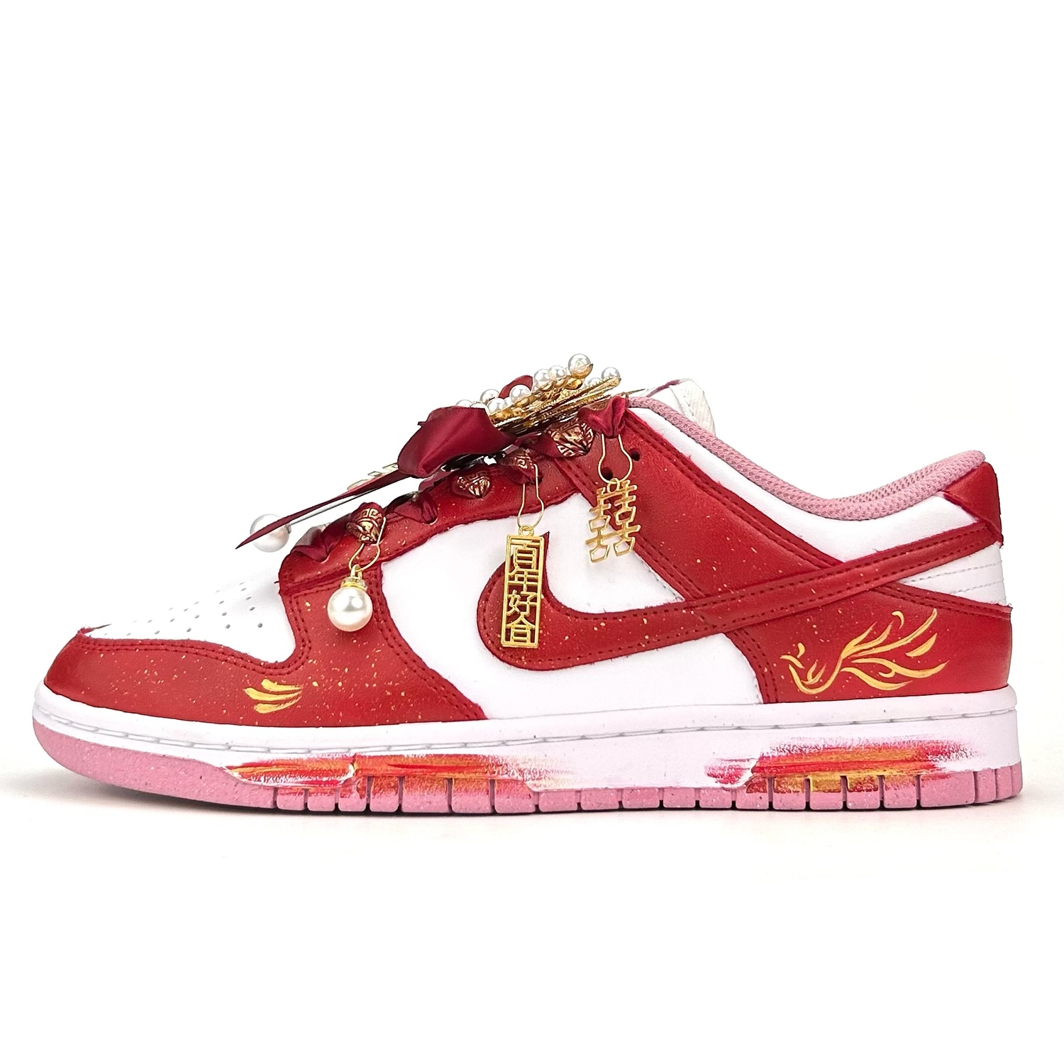 

Nike Кроссовки для скейтбординга Dunk Pink Dynasty, износостойкие, низкие, унисекс, розовые