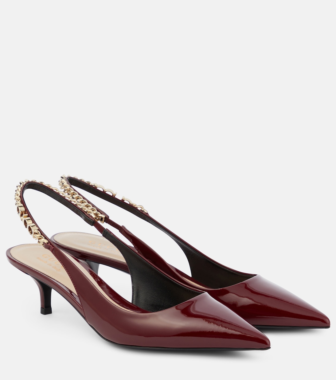 Туфли-лодочки Signoria на ремешке из лаковой кожи Gucci, R.Ancora/R.Ancora