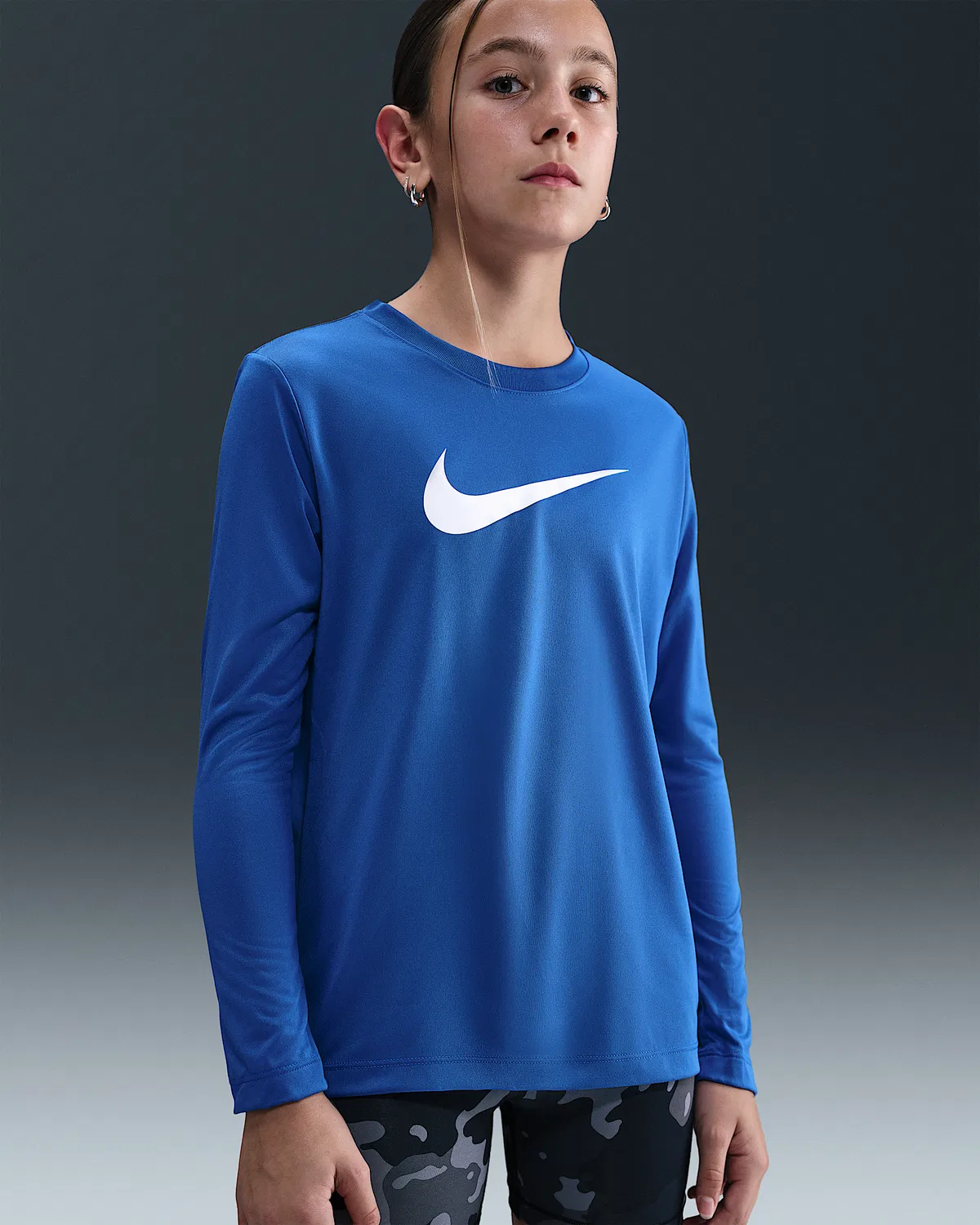 Детская футболка с длинным рукавом Nike Legend Dri-FIT, Game Royal/White