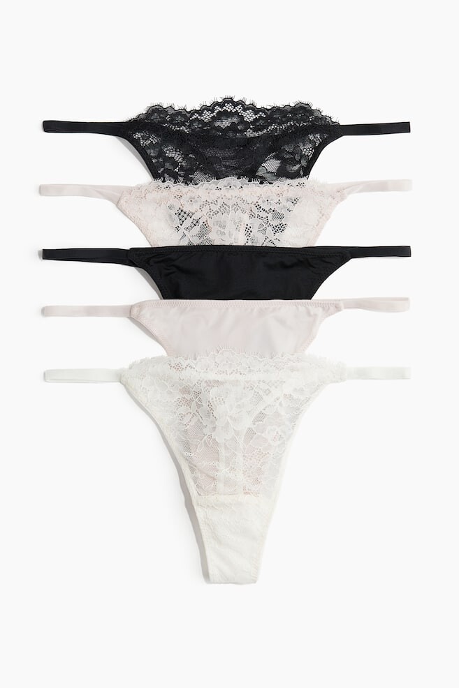 

5 упаковок стрингов H&M, бежевый