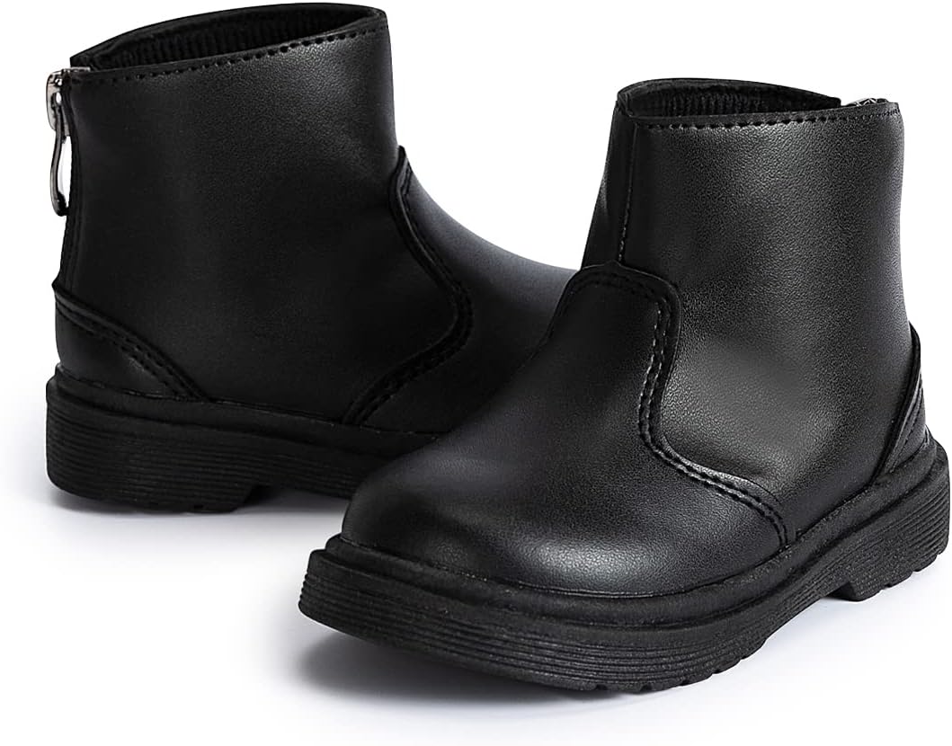 

Ботинки Miamooi для малышей, девочек и мальчиков, водонепроницаемые, для улицы, Челси, осенние сапоги, кожаная обувь, удобная обувь (для малышей/маленьких детей), A02/Schwarz.