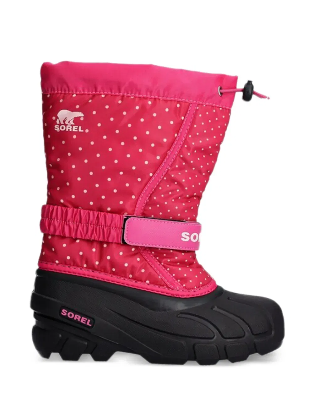 Ботинки в горошек с ремешком Sorel Kids, розовый — фото 2