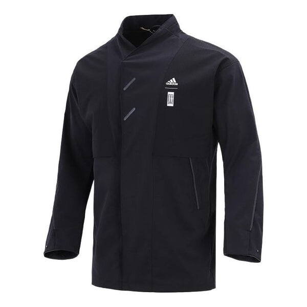 

Куртка Men's adidas Martial Arts Series Wj Xia Long Jkt Logo Printing Mid-Length Stand Collar Sports Jacket Black, черный