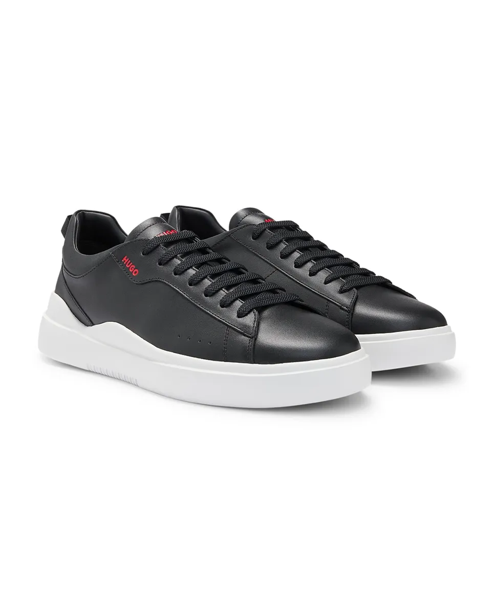 Мужские спортивные туфли типа cupsole из гладкой кожи Hugo, черный — фото 2