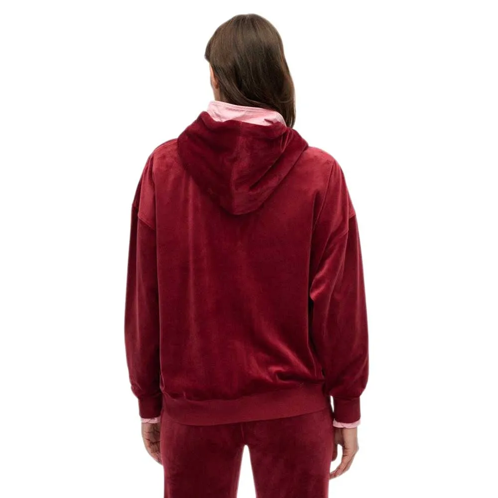 Толстовка Superdry Country Club Velour full zip, красный — фото 2