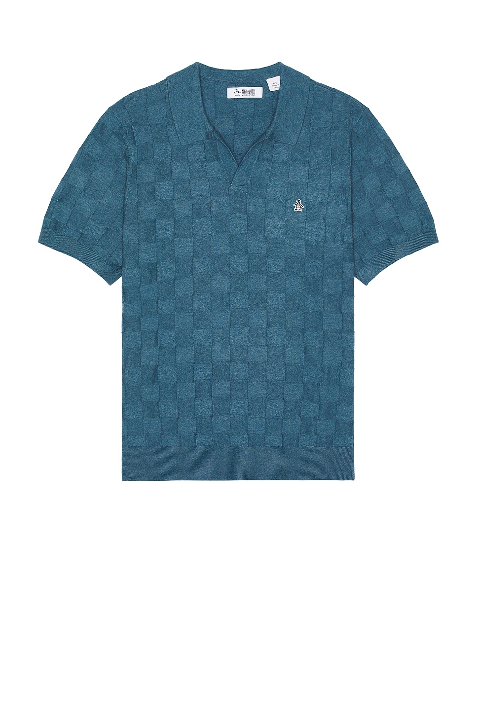 

Свитер-поло с джонни-воротником в стиле жаккард от Original Penguin, copen blue