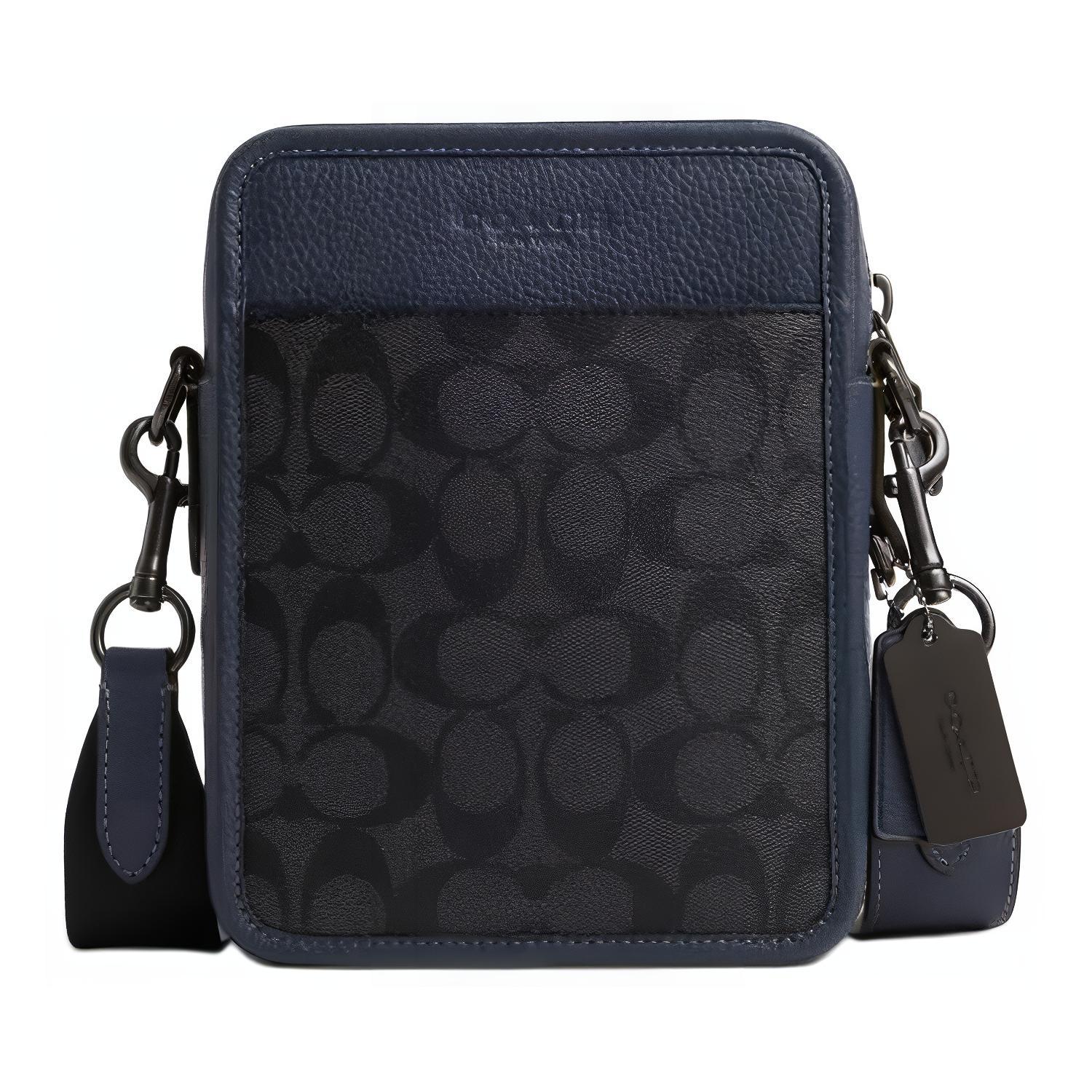 

COACH Салливан кожаный рюкзак через плечо с покрытием из ткани малый мужской бронзовый угольно-серый джинсовый