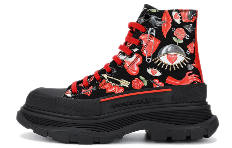 

Ботинки Tread Slick Martin женские черные/красные/зеленые Alexander Mcqueen