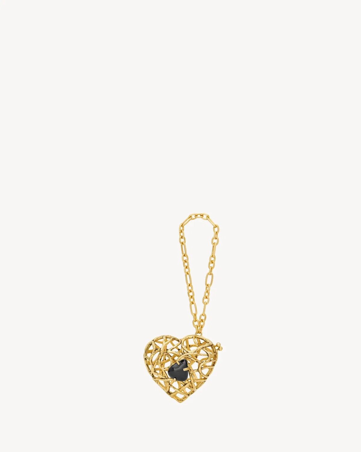 Вечерний клатч-сердце из металла и камня SAINT LAURENT, золотой