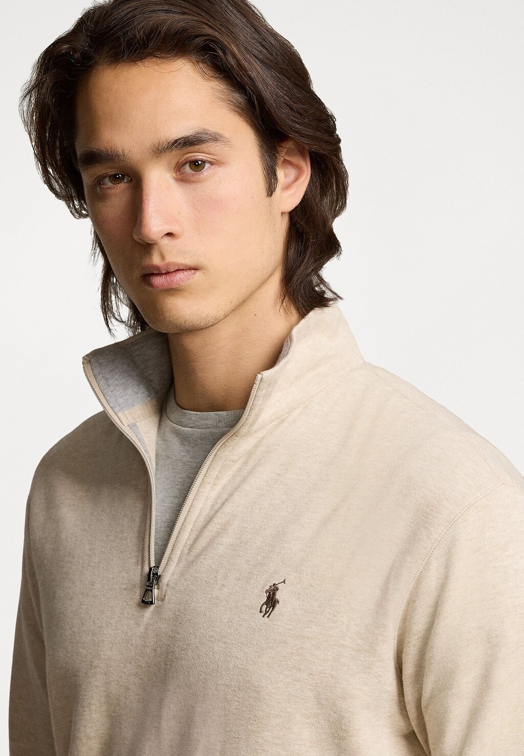 

Топ с длинными рукавами LUXURY JERSEY QUARTER ZIP PULLOVER Polo Ralph Lauren, кремовый