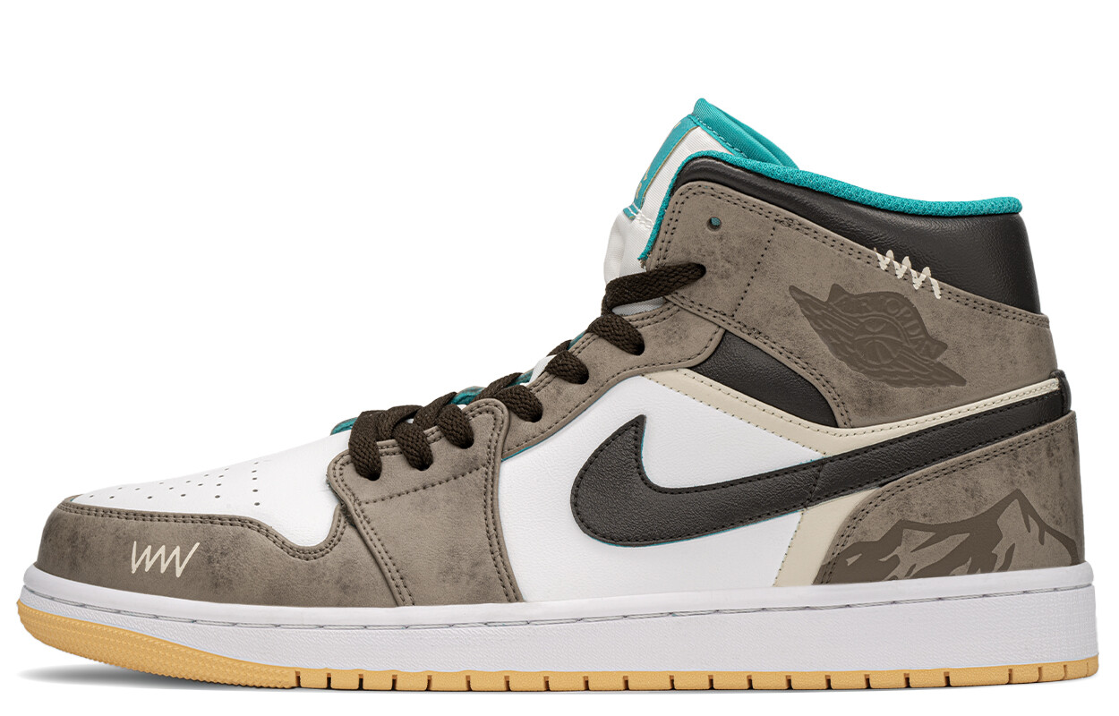 

Jordan Air Jordan 1 винтажные баскетбольные кроссовки мужские, Fox Brown/Sandy Beige/Lucky Blue