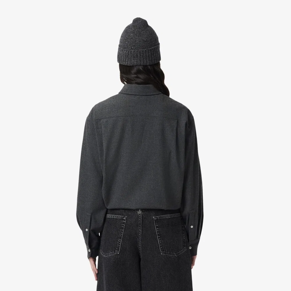 Топ женский Lacoste Flannel Polo, серый — фото 3