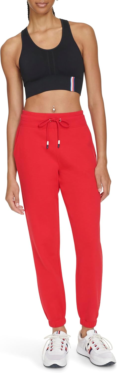 

Женские флисовые джоггеры с вышитым логотипом Tommy Hilfiger, Rich Red