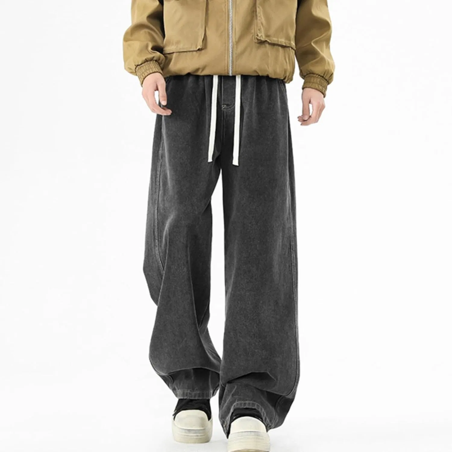 Джинсы свободные Baggy Denim Pants, Black Gray — фото 3