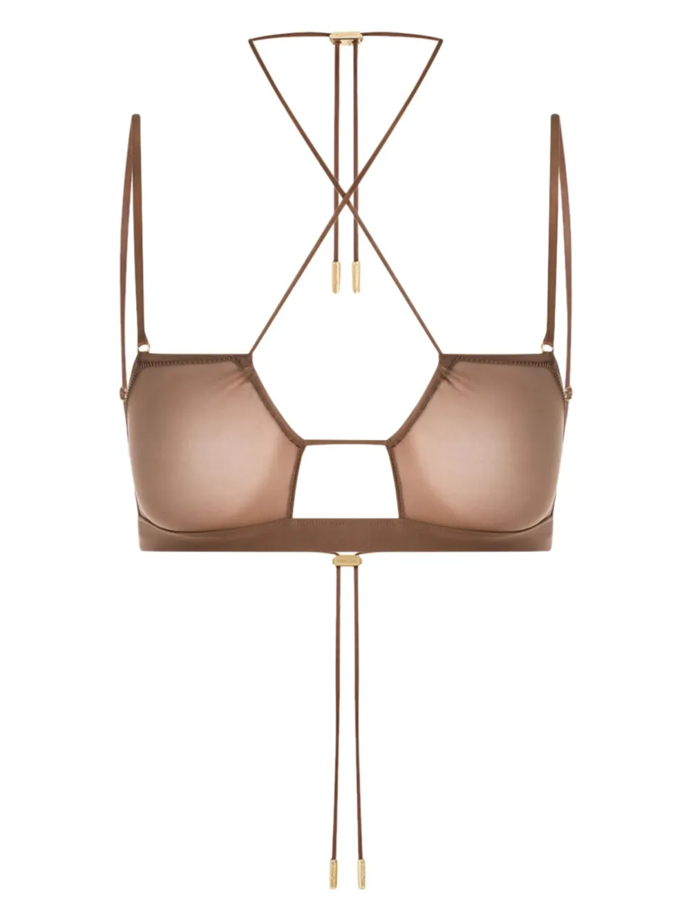 

Бралетт с перекрестными бретелями на спине Maison Close, коричневый