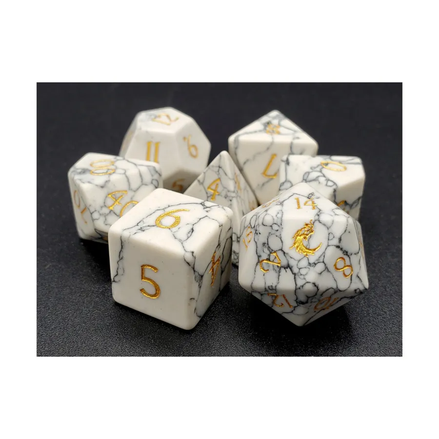 

Набор Poly — белая бирюза с золотом (7), Gemstone Dice (Old School Dice & Accessories)