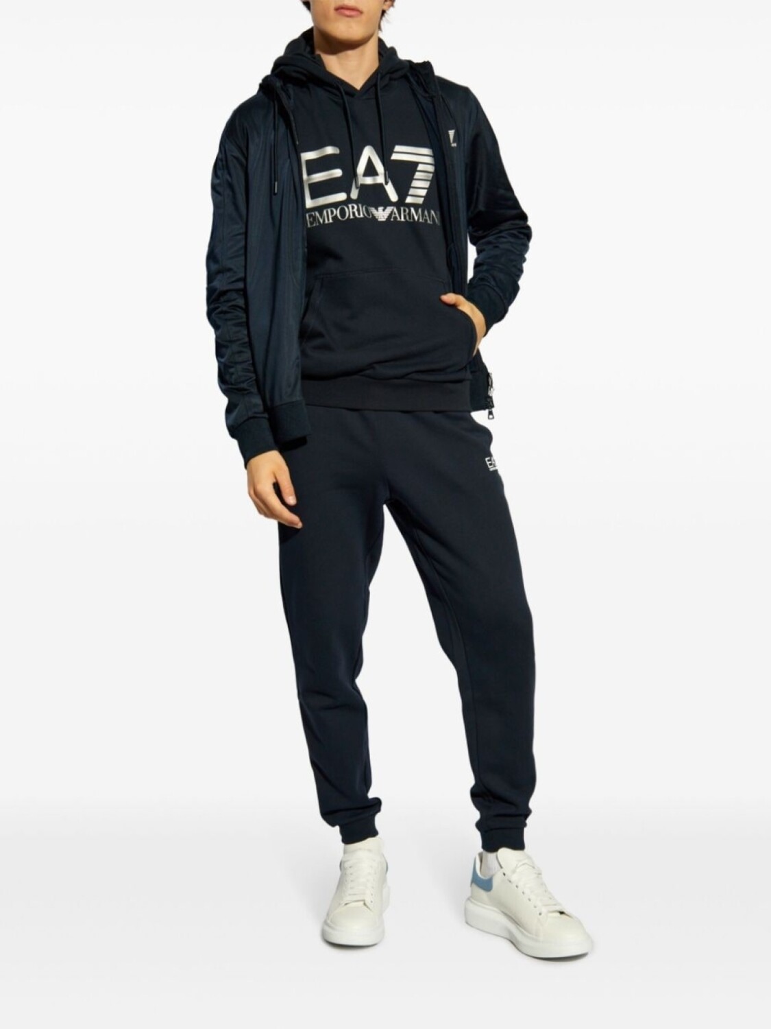 

Ea7 Emporio Armani хлопковая толстовка с логотипом, синий