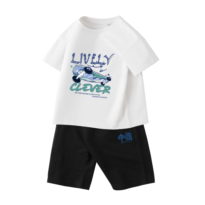 

Детская повседневная спортивная одежда WARRIOR, белый/h cool skateboard - черный/h синий china country k