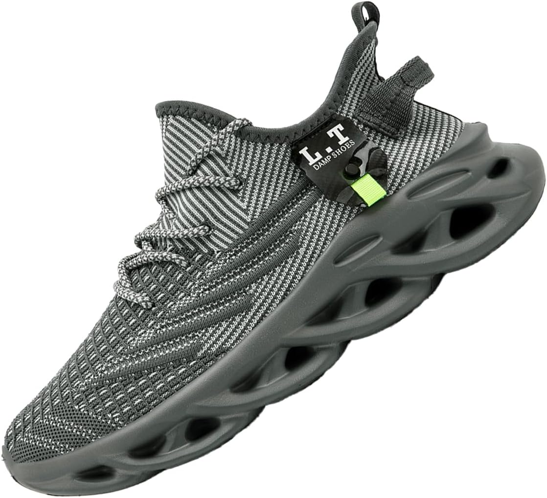 

Мужские кроссовки для бега, ходьбы и тенниса, мужские повседневные модные кроссовки для спортзала и походов, дышащие, удобные и легкие Xkowuo, темно-серый