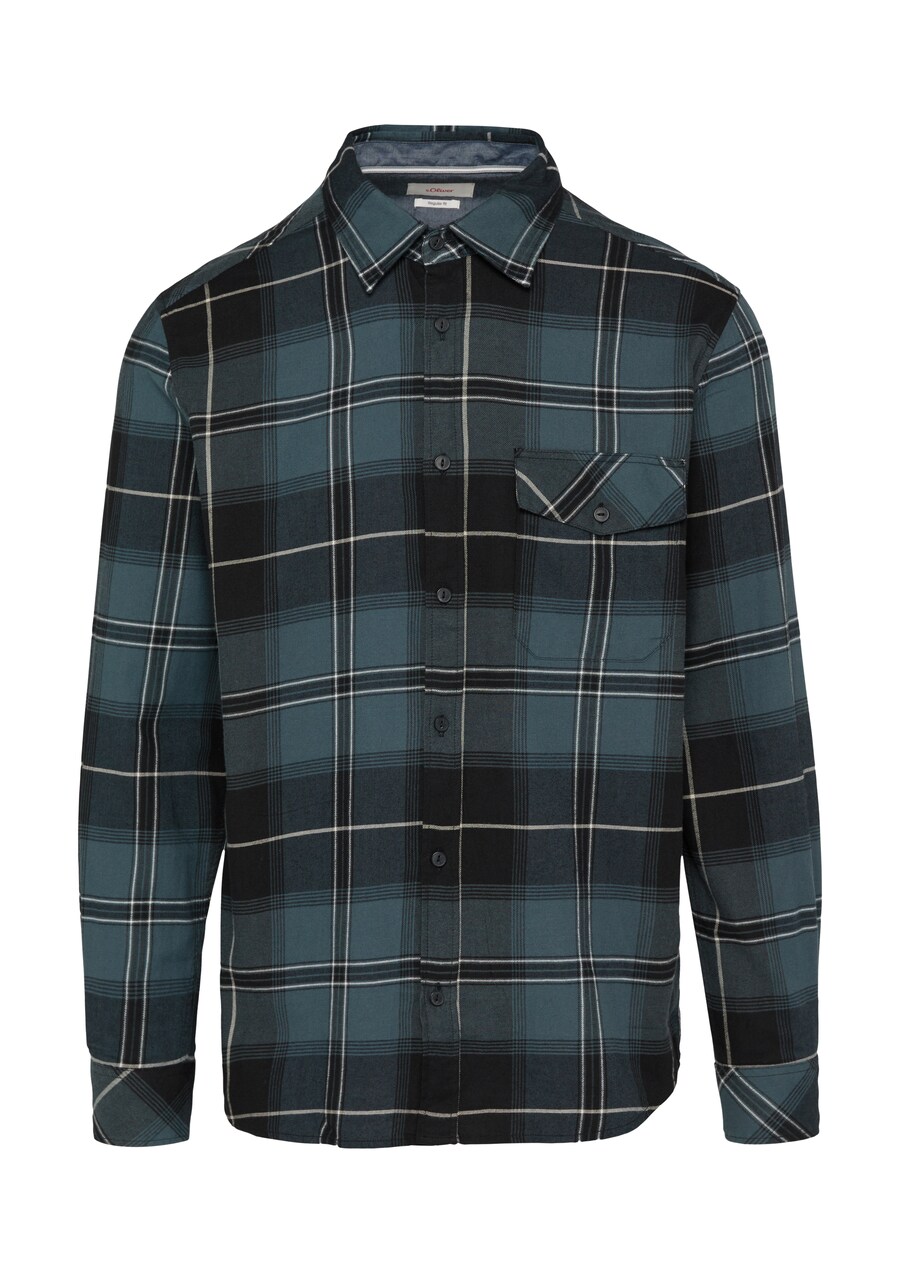 

Клетчатая рубашка s.Oliver Regular fit Button Up Shirt, синий