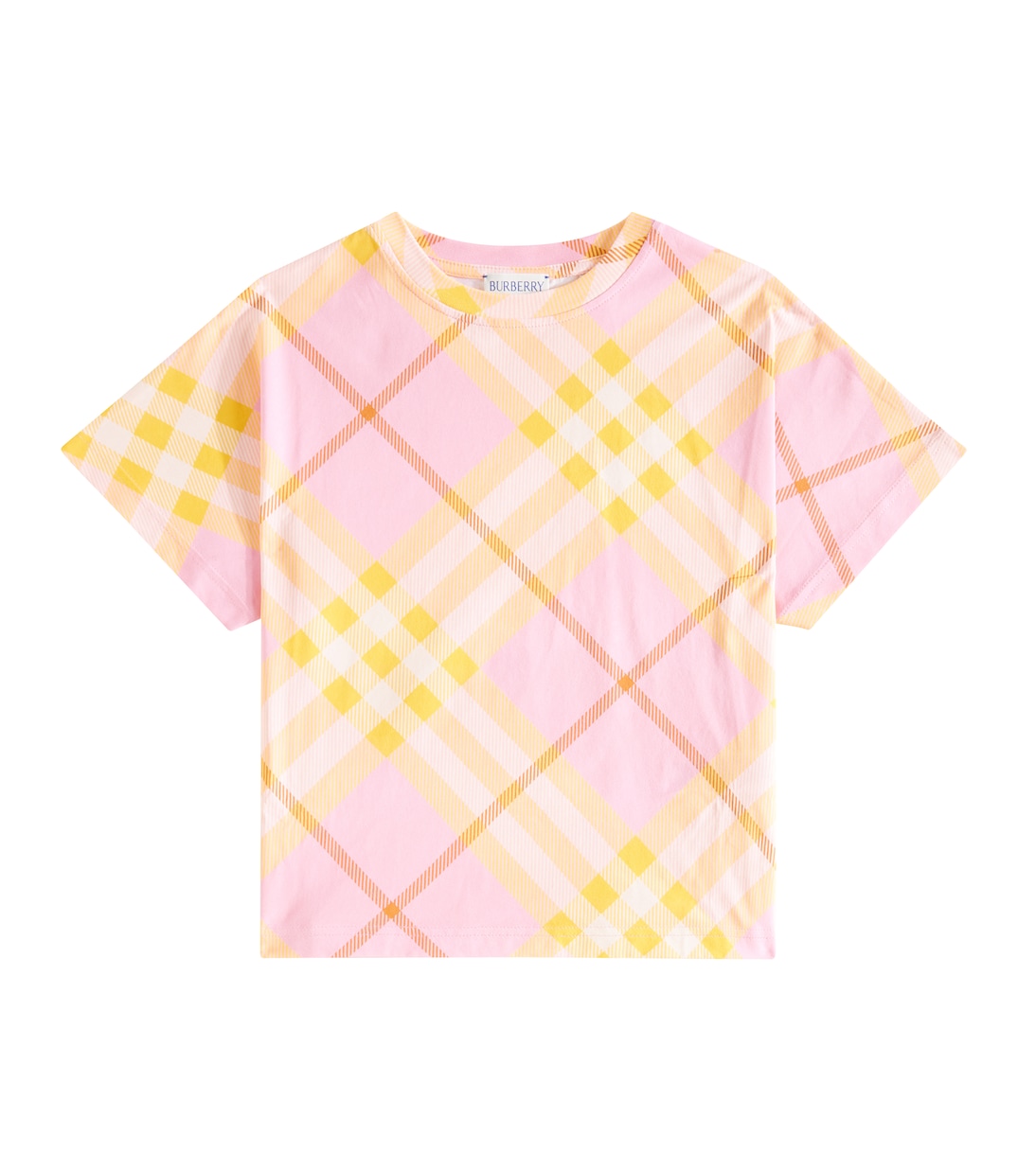 

Футболка из хлопкового джерси в клетку Burberry Burberry Kids, Carnation Pnk Ip Chk
