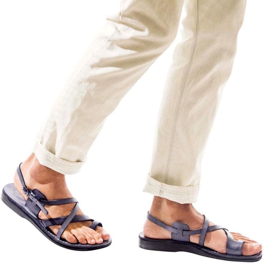 Сандалии The Good Shepherd с пряжкой - кожаная петля для пальцев - мужские сандалии Jerusalem Sandals, серый — фото 2