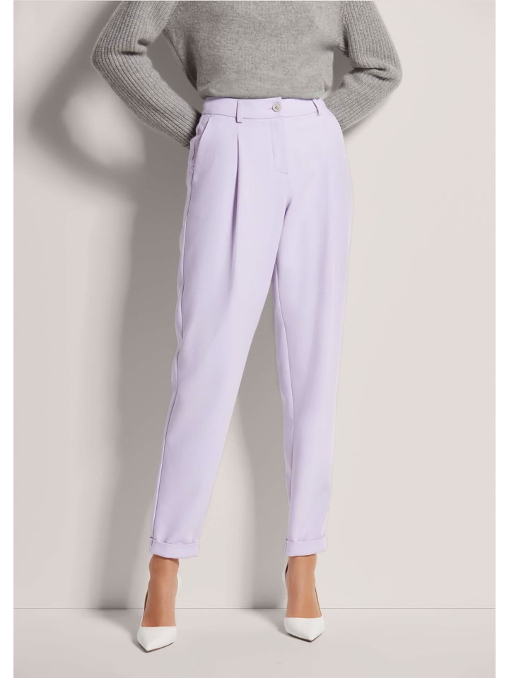 

MADELEINE Плиссированные брюки с отворотом внизу, светло-аметистового цвета