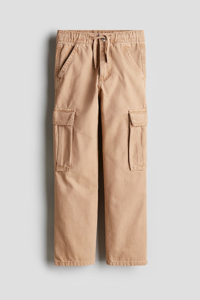 

Холщовые брюки-карго H&M, бежевый