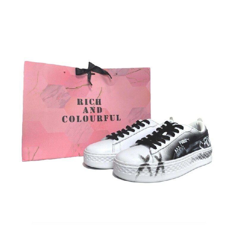 

Кроссовки Puma Platform Skateboarding Shoes Women's Low-top Black/white, черный