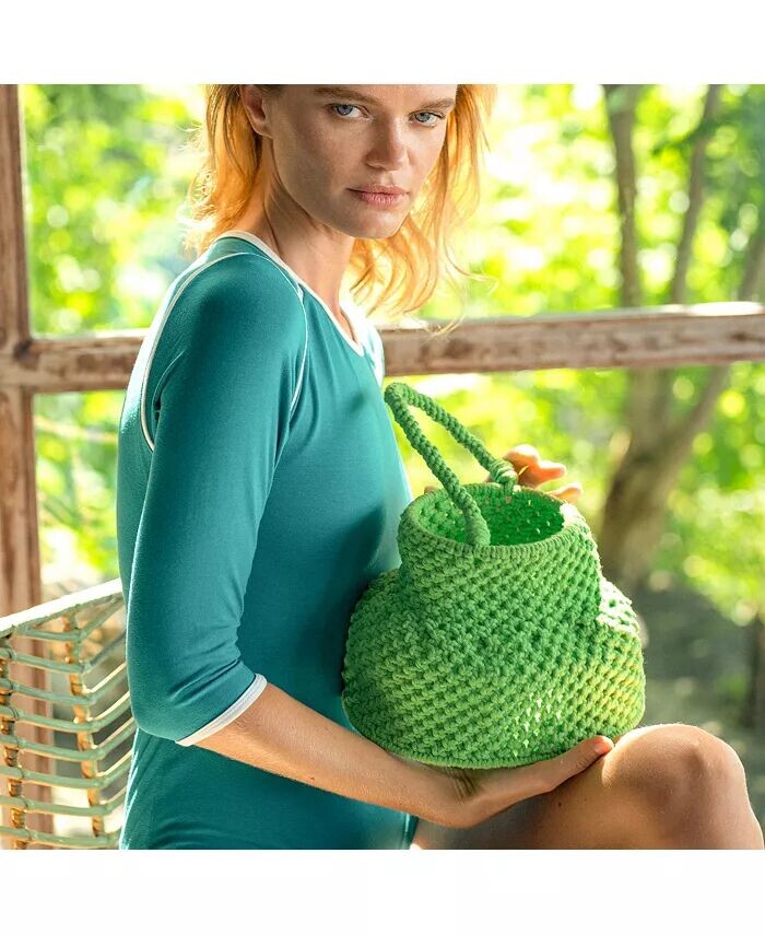 

Неоново-зеленая сумка-корзина PETITE NAGA Macrame Vessel Brunna.Co, зеленый