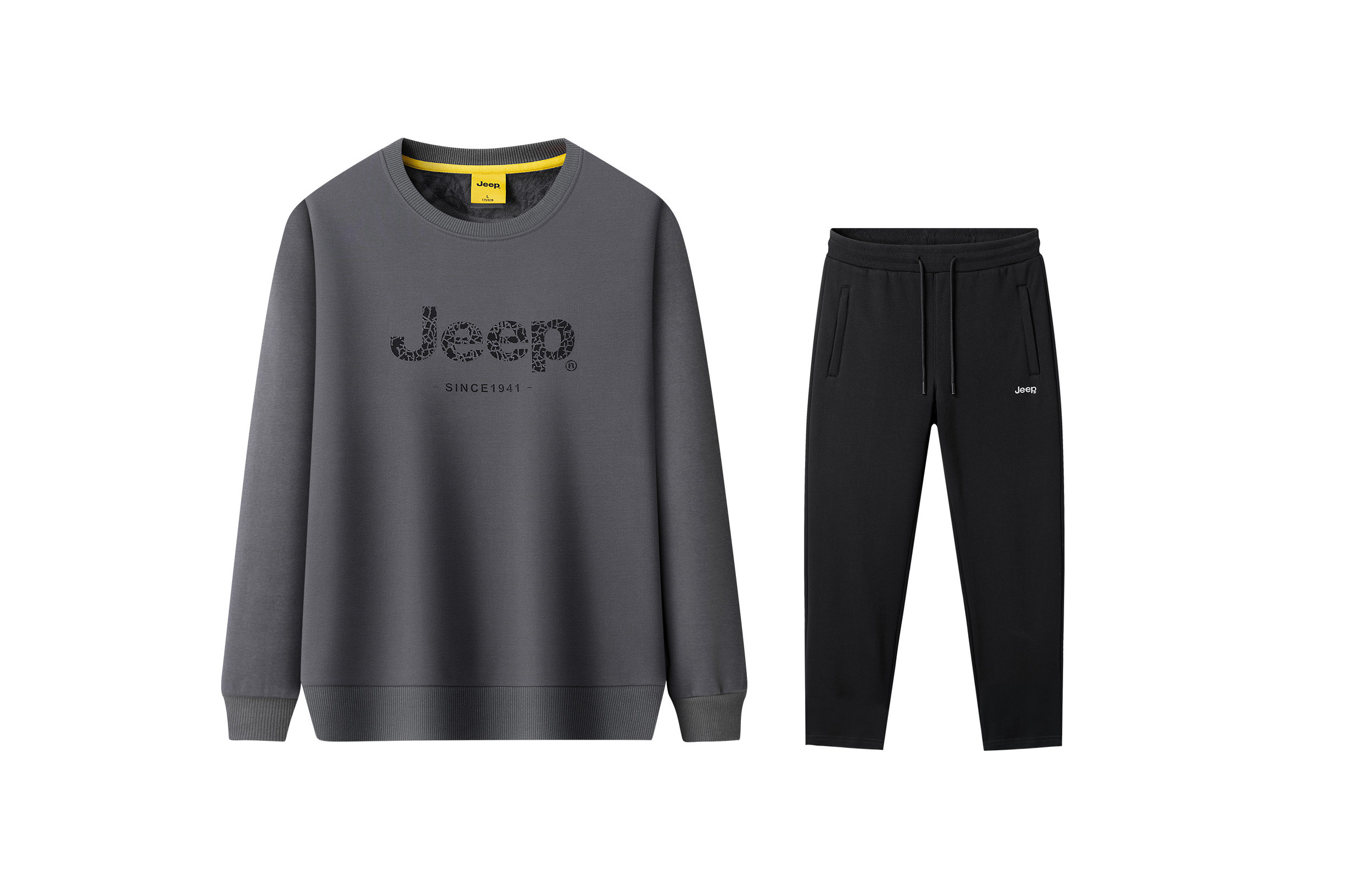 

Свитшот-сет City Casual Collection Unisex Jeep, темно-серый+черный fleece-lined casual pants