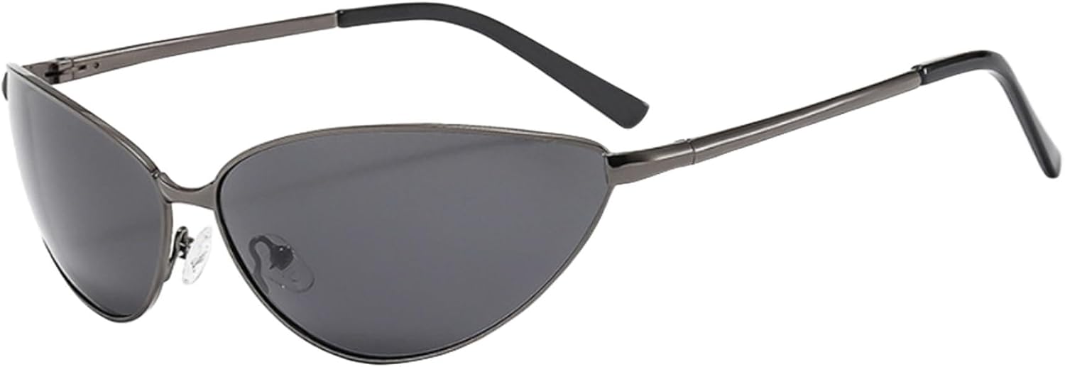 

Модные солнцезащитные очки «кошачий глаз» в форме треугольника, солнцезащитные очки в стиле Y2K, солнцезащитные очки «кошачий глаз», защита от УФ-излучения UV400 ICARA, Gun/Gray