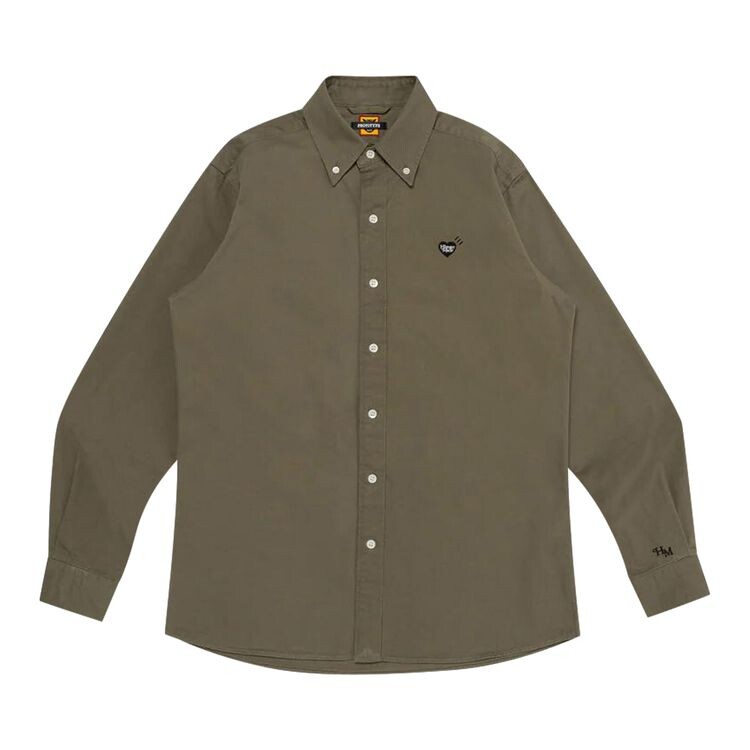 

Рубашка Human Made Twill BD Shirt Olive Drab, зеленый