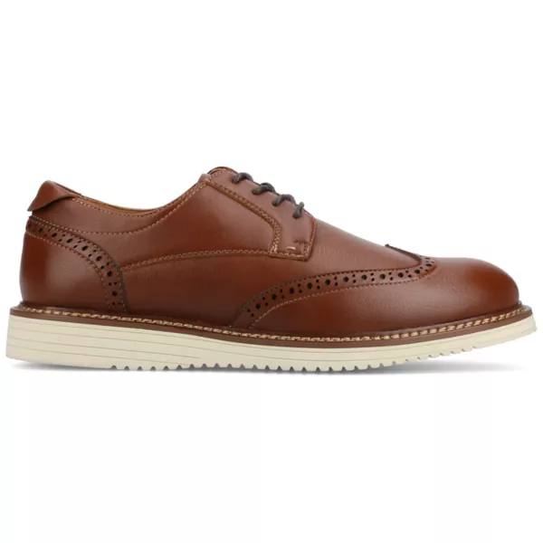 Мужские повседневные гибридные туфли Lorenzo Comfort Wingtip с гибкими носками Vance, коричневый — фото 2