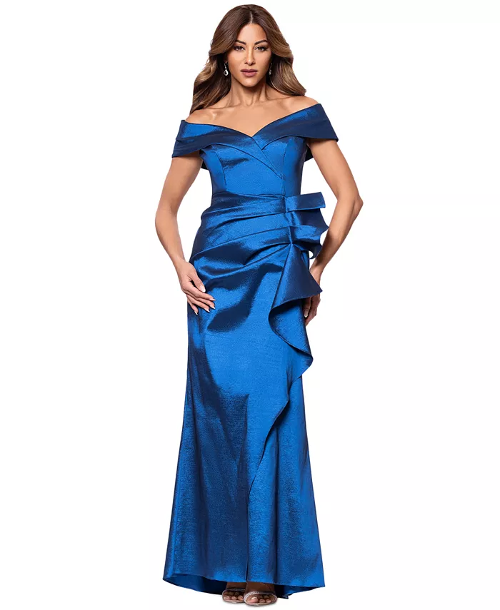 

Женское платье из тафты с открытыми плечами и декольте Sweetheart Gown XSCAPE, синий