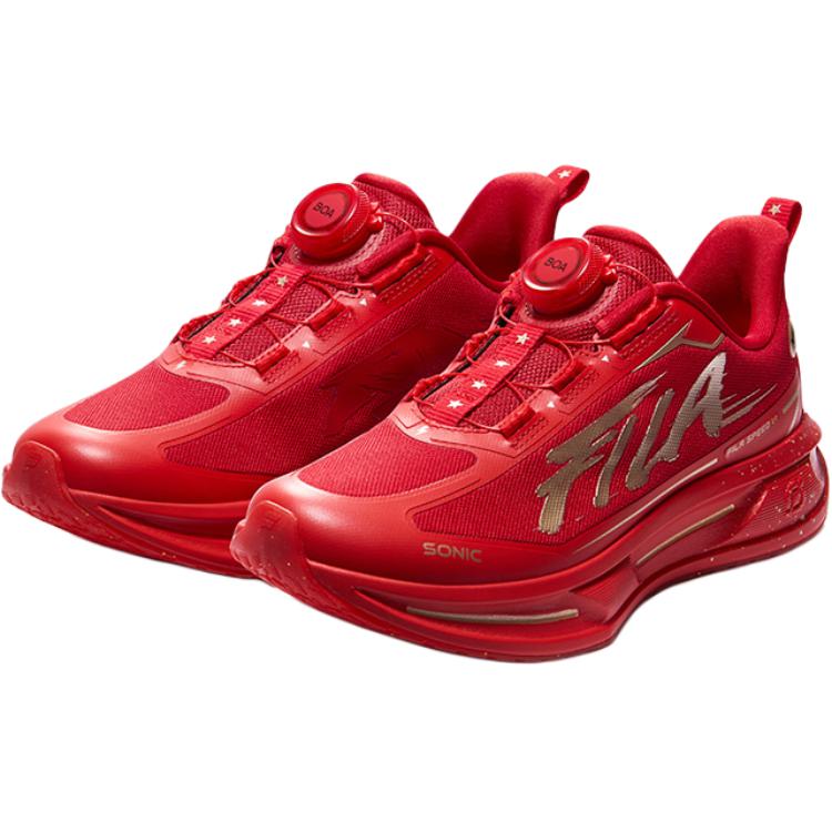 FILA KIDS Кроссовки детские низкие Rebound, устойчивые к истиранию ткани, красные — фото 3