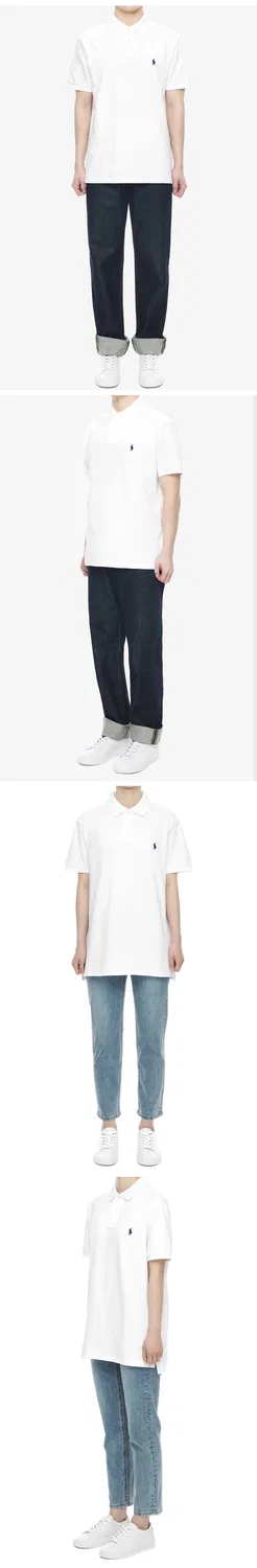 Мужская белая рубашка-поло Custom Slim Fit от Polo Ralph Lauren — фото 4
