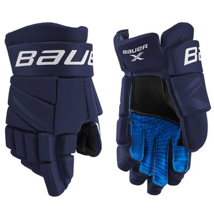 

BAUER Набор защитной экипировки для начинающих X Beginner Ice Hockey: нагрудник, щитки на ноги, налокотники, антипадные штаны, перчатки 33 см, Navy Blue