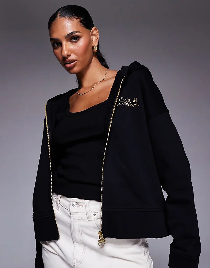 

Толстовка Barbour International Lana с застежкой-молнией черного цвета