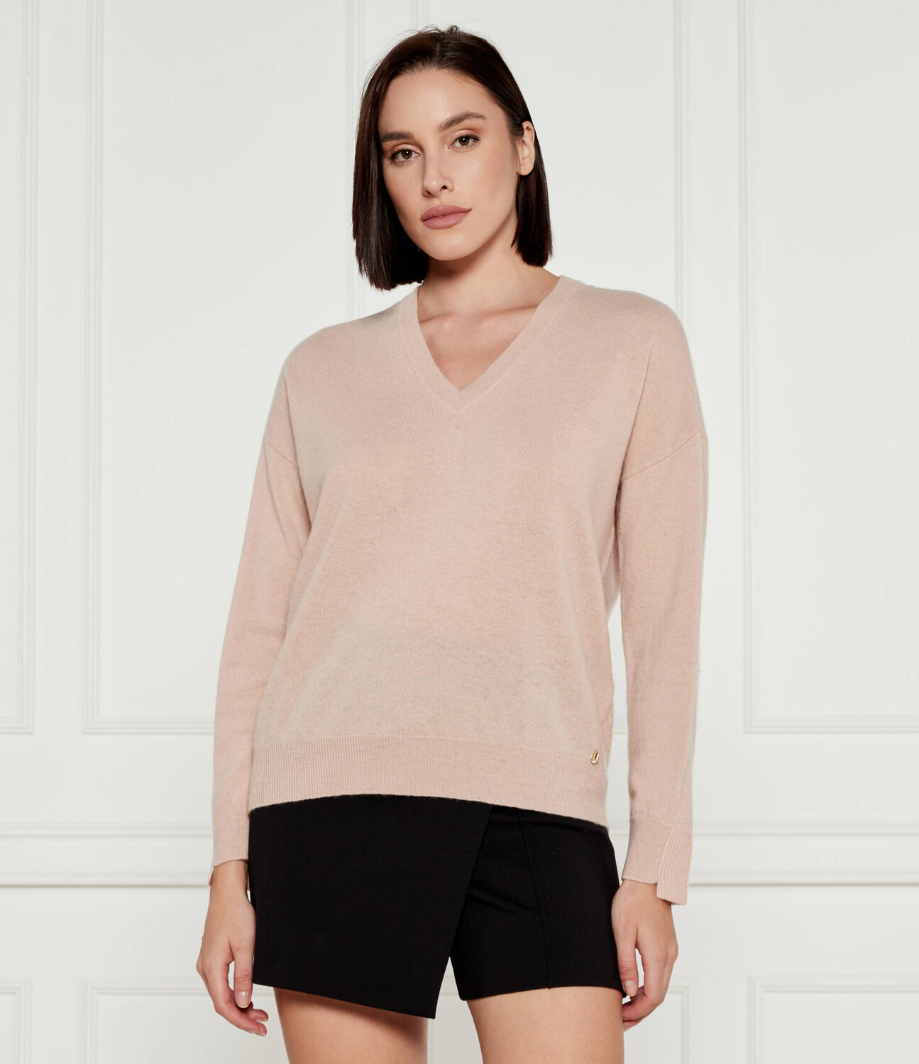 

Свитер из шерсти Liu Jo Loose fit, пудрово-розовый
