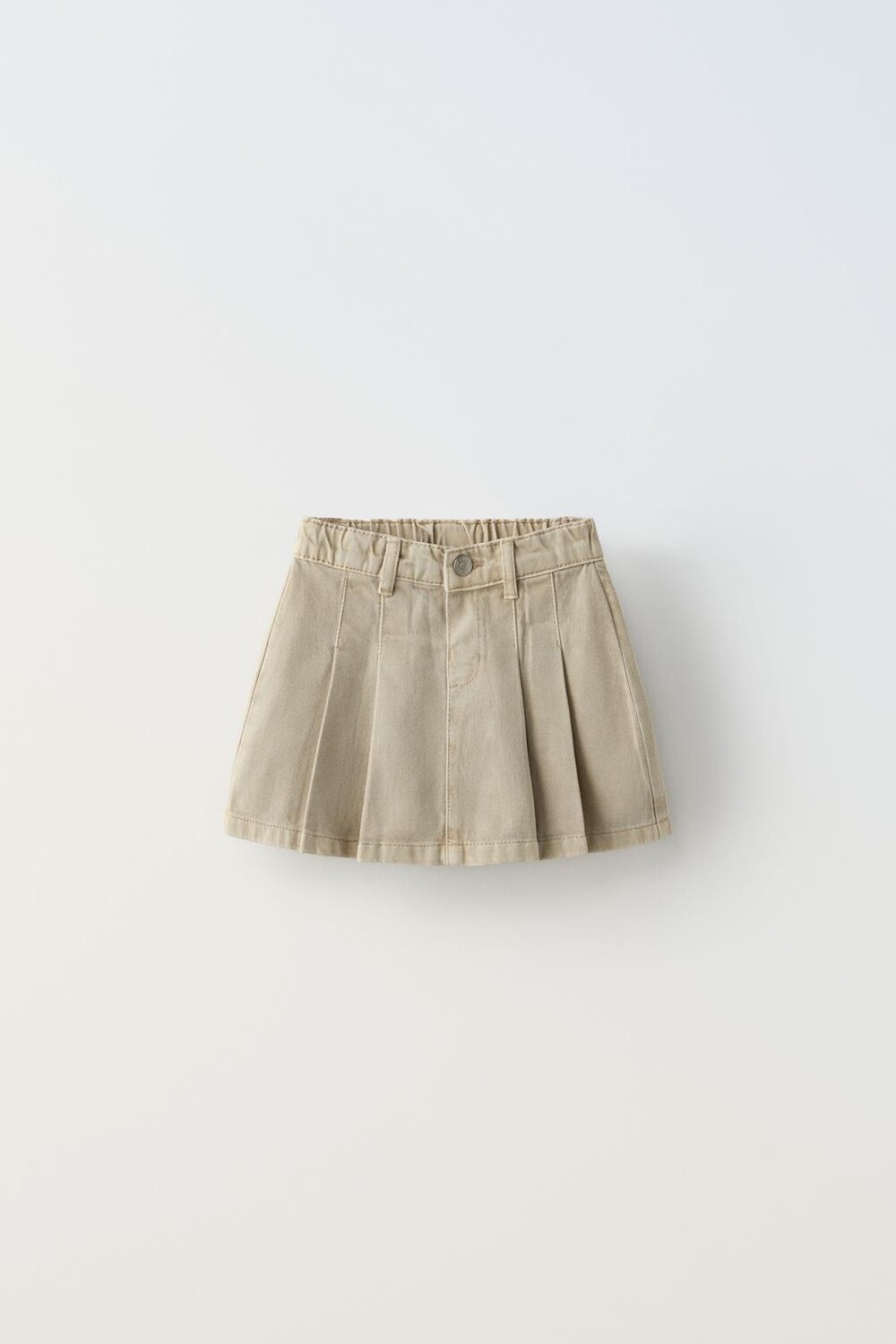 

Юбка из твила с коробчатыми складками ZARA, цвет stone