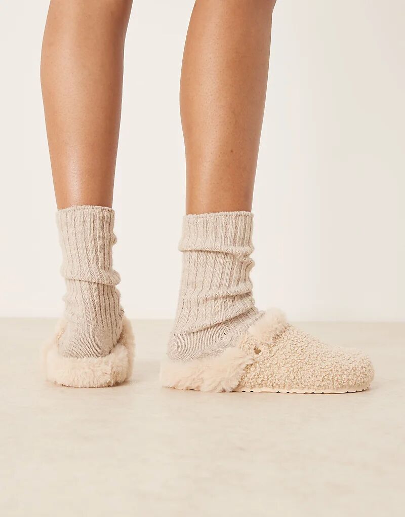 Туфли-сабо Zabby Clog Mule от ASOS DESIGN в цвете кремовый борд — фото 3