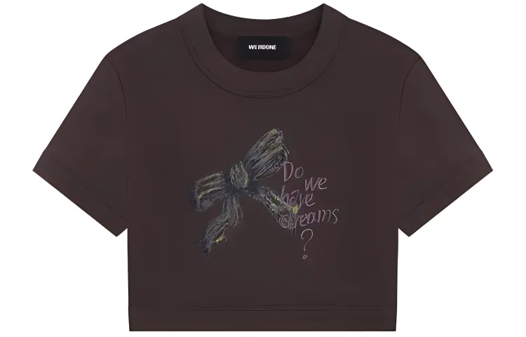 

Футболка с рукавом дроп-плечо женская коричневая WE11DONE