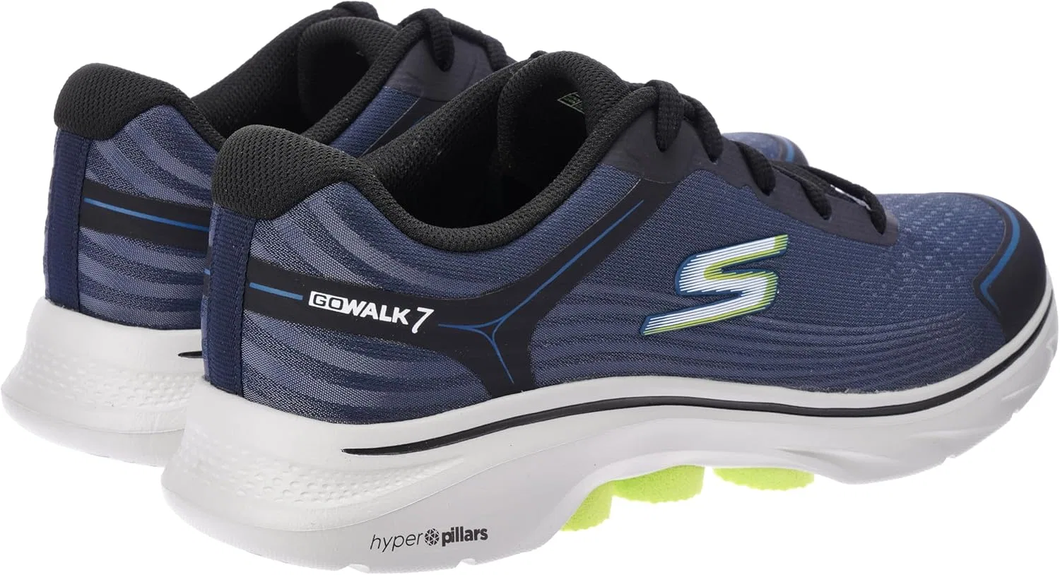 Мужские кроссовки Skechers Go Walk 7 Construction Trainers, Navy Lime Green — фото 2