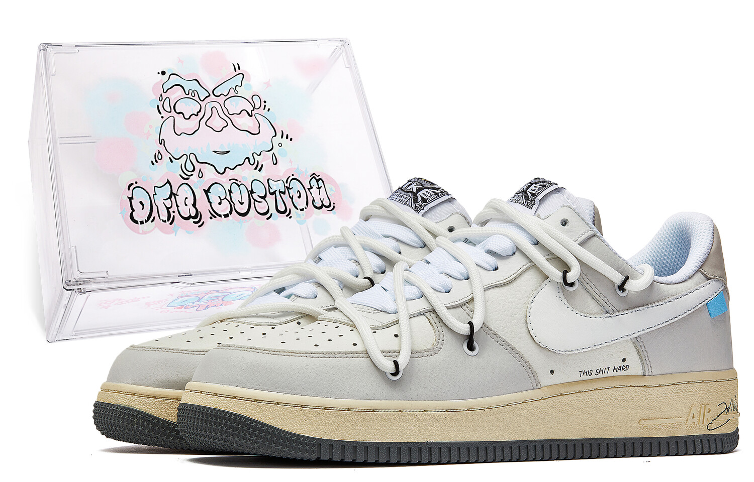 

Кроссовки Nike Air Force 1 Skateboarding Shoes Men Low-top Grey/white, светло-серый