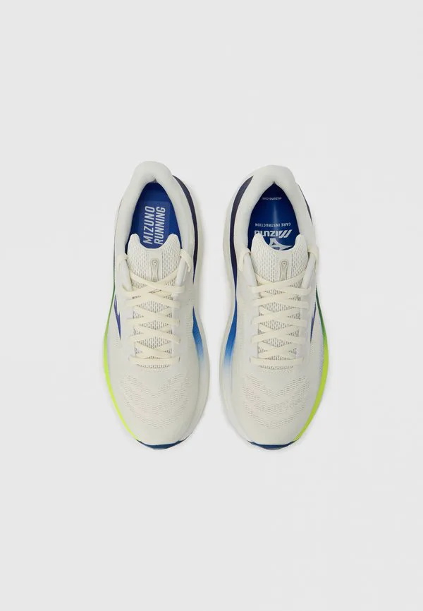Кроссовки для бега по шоссе wave sky 9 Mizuno, Snow White/Surf The Web/Lightning Yellow — фото 4