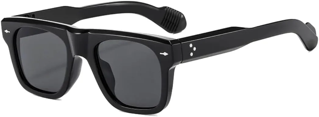 

Солнцезащитные очки для мужчин и женщин - защита UV400 - прозрачные линзы Ocean Lens Rivets Punk для занятий спортом на открытом воздухе и вождения DSVIGF, Black Grey