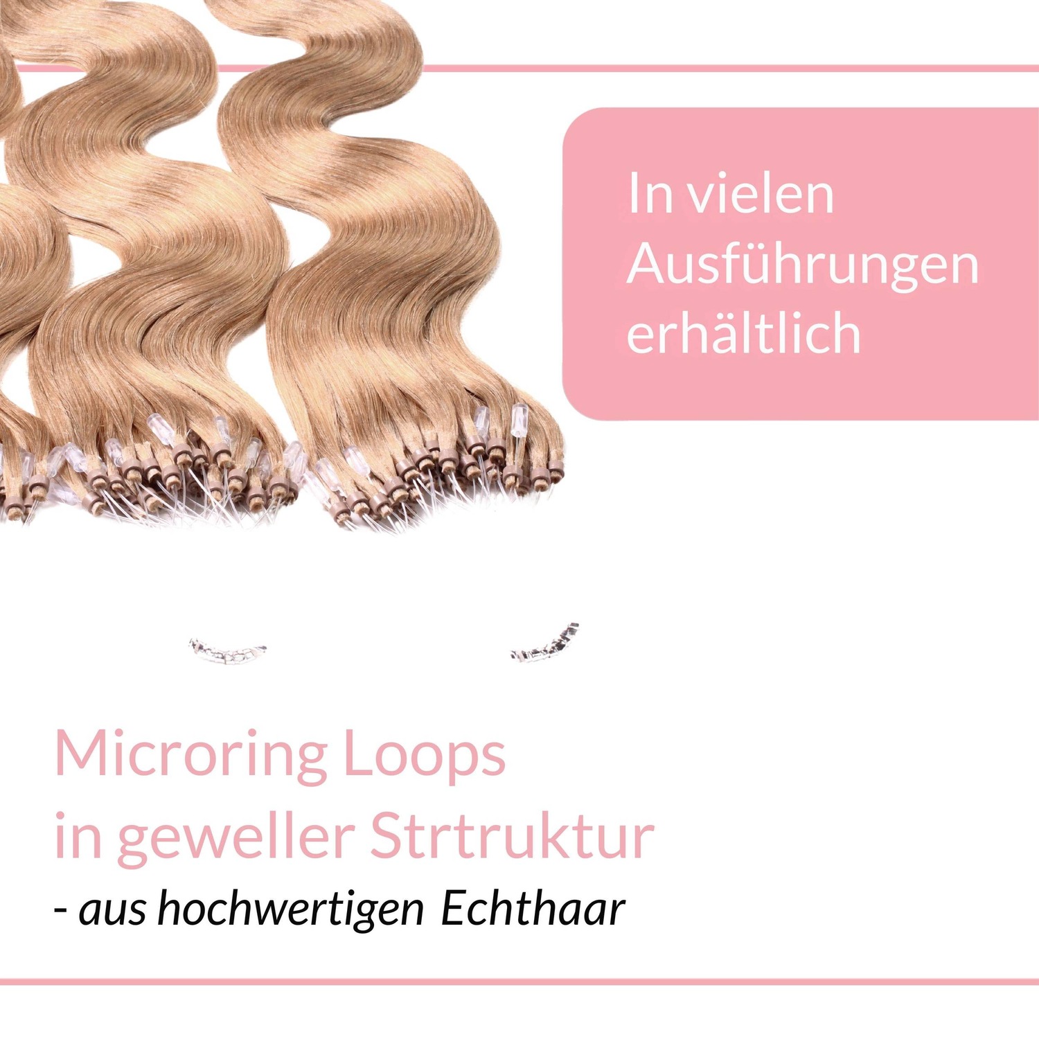 Накладные волосы microring extensions echthaar #8/01 hellblond natur-asch 0.5g Hair2Heart, 40cm, количество 25 шт. — фото 3